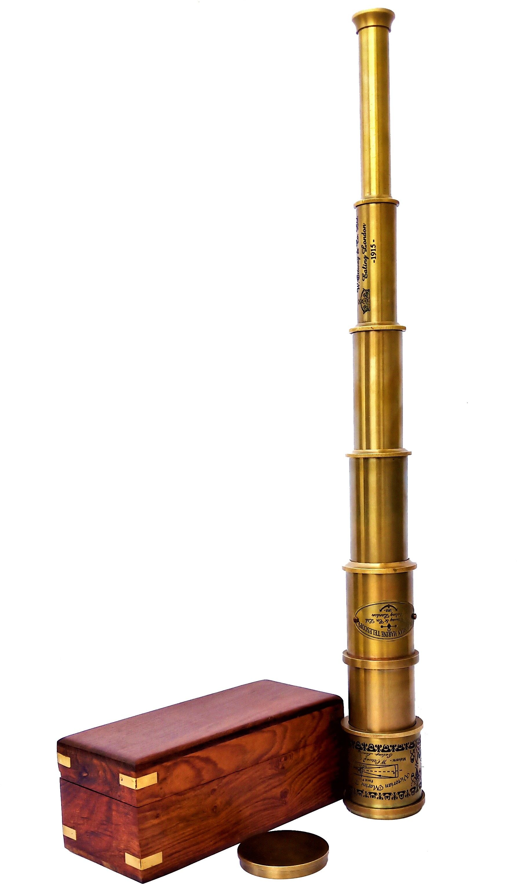 ANTIQUE MART 20" Inch telescope with Best Quality Lens Hand Beautiful Hardwood Gift Box Brown Refracting Telescope-picture-25