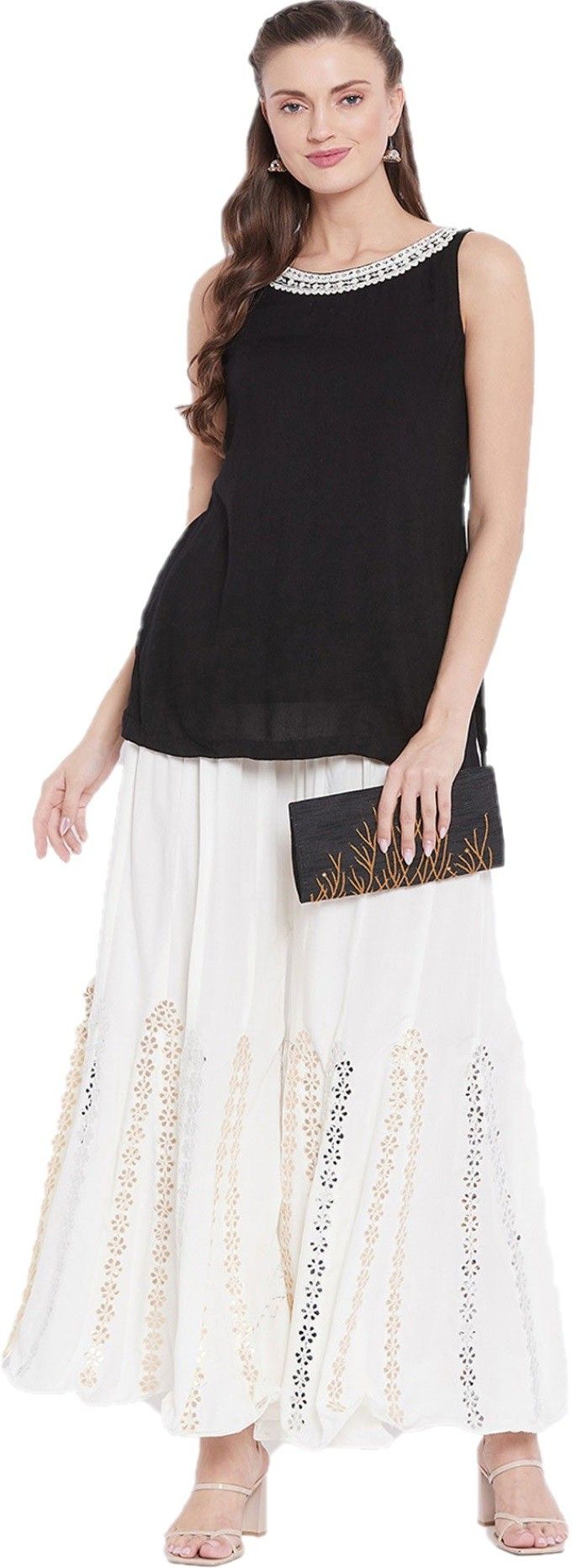 pinovo Women Regular Fit Cream Viscose Rayon Trousers-picture-27