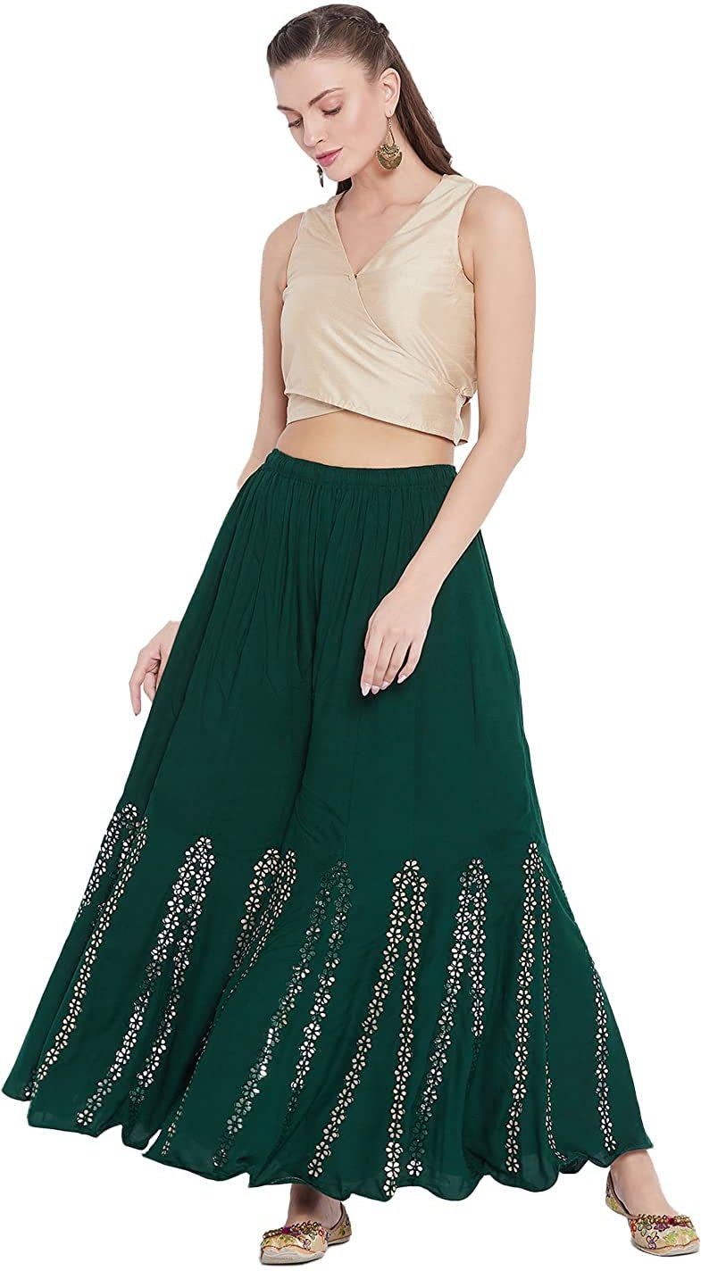 pinovo Women Regular Fit Green Viscose Rayon Trousers-picture-35