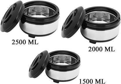Roti Box |Hot Pot| Pack of 3 Serve Casserole Set (1500 ml, 2000 ml, 2500 ml) Pack of 3 Thermoware Casserole-image-49