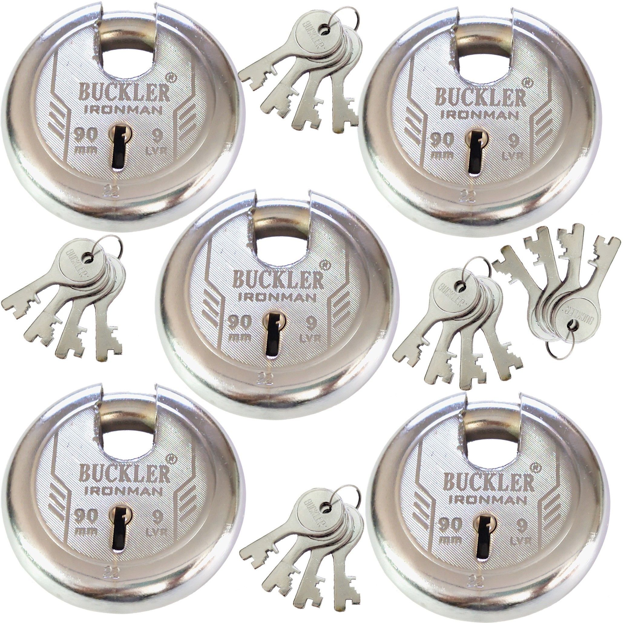 buckler Iron-Steel 90MM, 9 Levers with 4 Keys,Go-Down,Main Gate, Door,Shutter Lock-3 Lock-picture-26