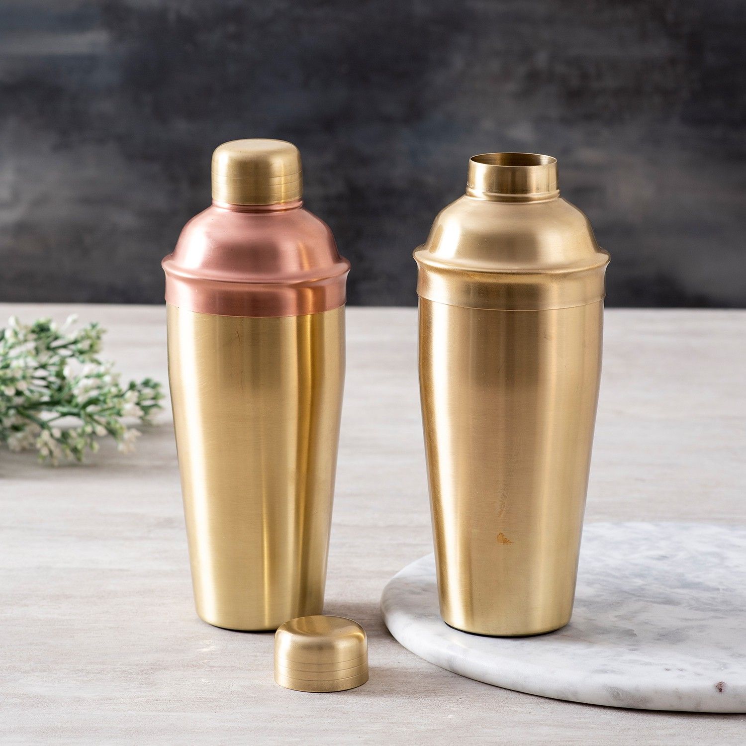 Shaker Set of 2 Cocktail Mocktail Steel Shaker Mixer Bottle (Gold ,Copper) Sugar Sprinkler Shaker 750 gm-image-28