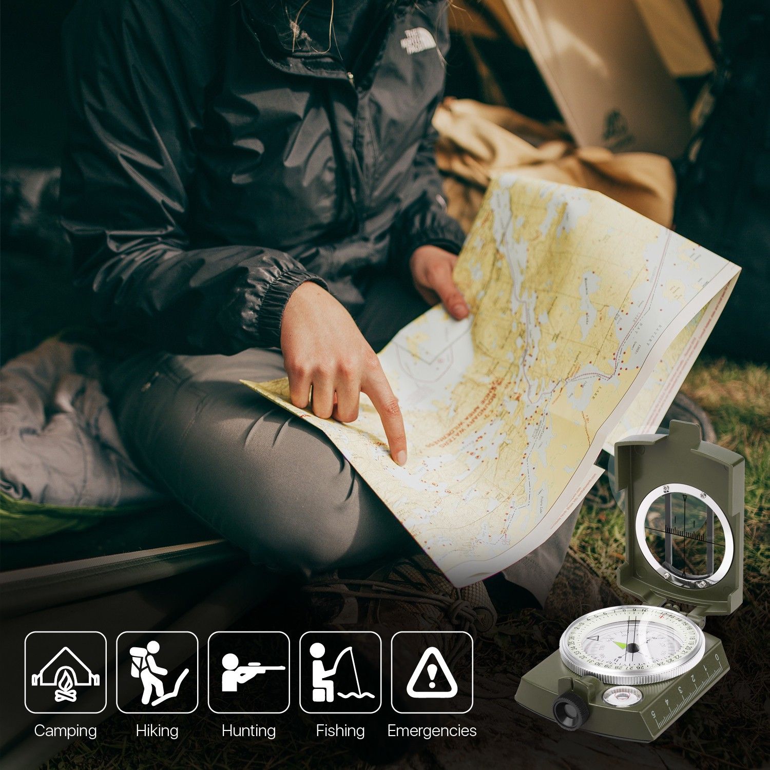 ™ heavy accuracy metal waterproof military directions compass compass