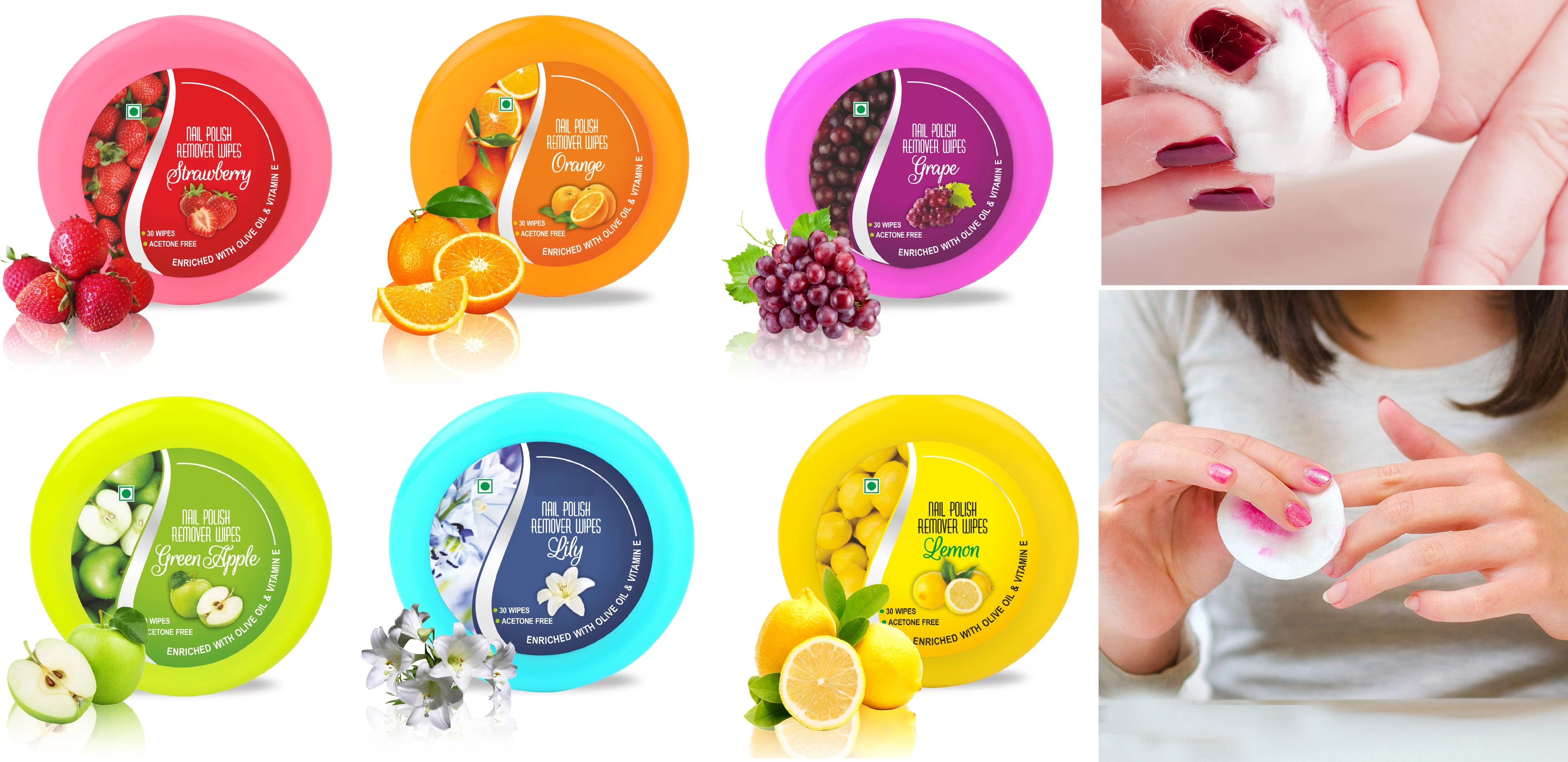 Nail Polish Remover Wipes Round (-image-46