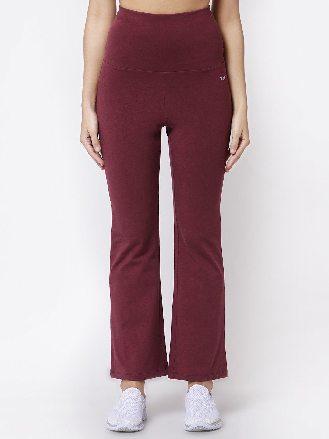 Women Solid Maroon Track Pants