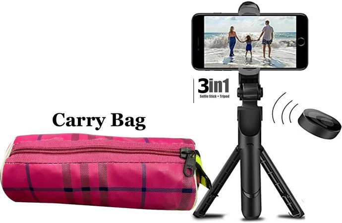 POZUB 3in1 Selfie Stick multi-function Mobile Stand Holder+Carry Bag Gimbal Stabilizer Tripod, Monopod, Monopod Kit, Tripod Ball Head, Tripod Bracket, Tripod Clamp, Tripod Kit-image-8