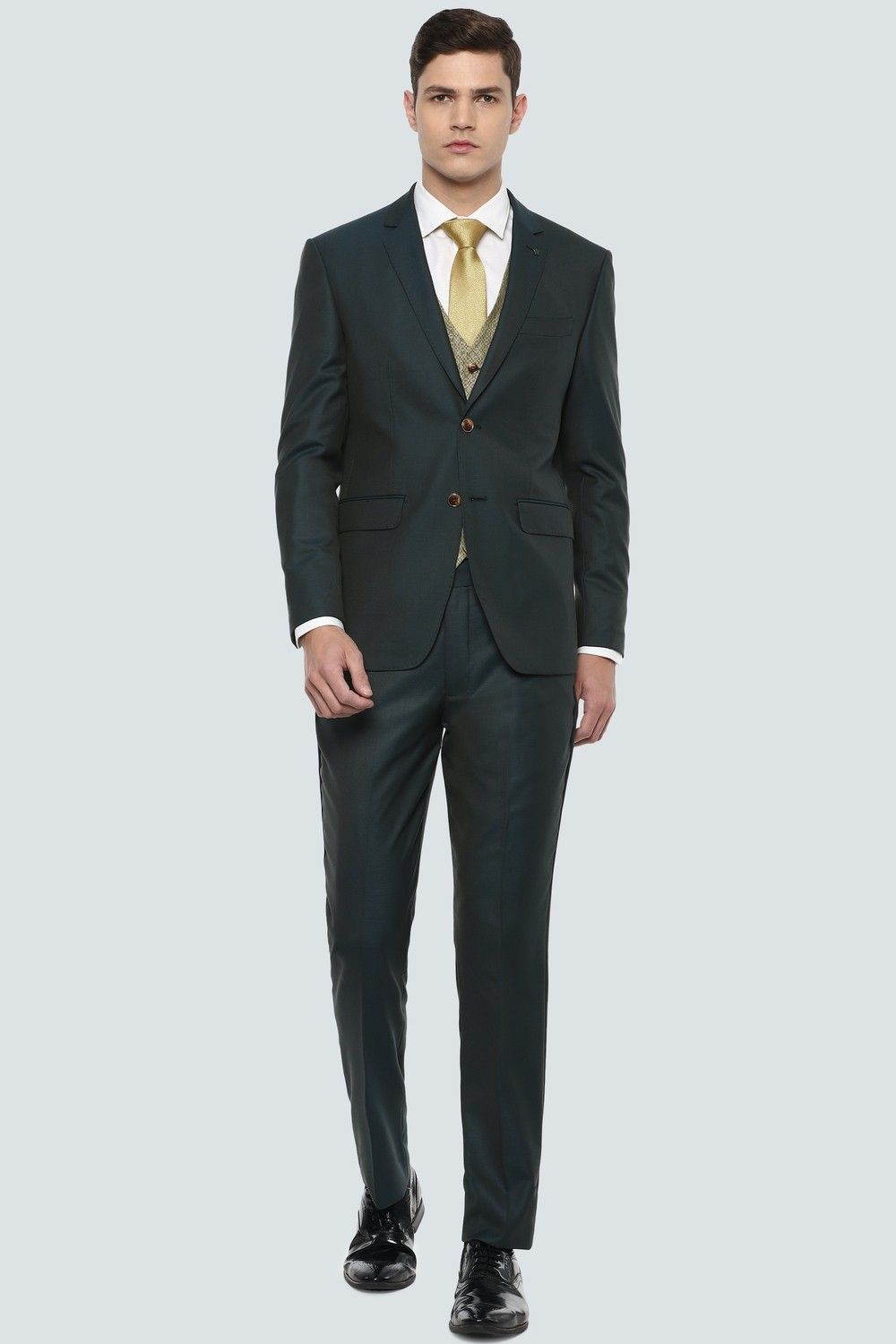 Men Single Breasted Solid Suit-image-19