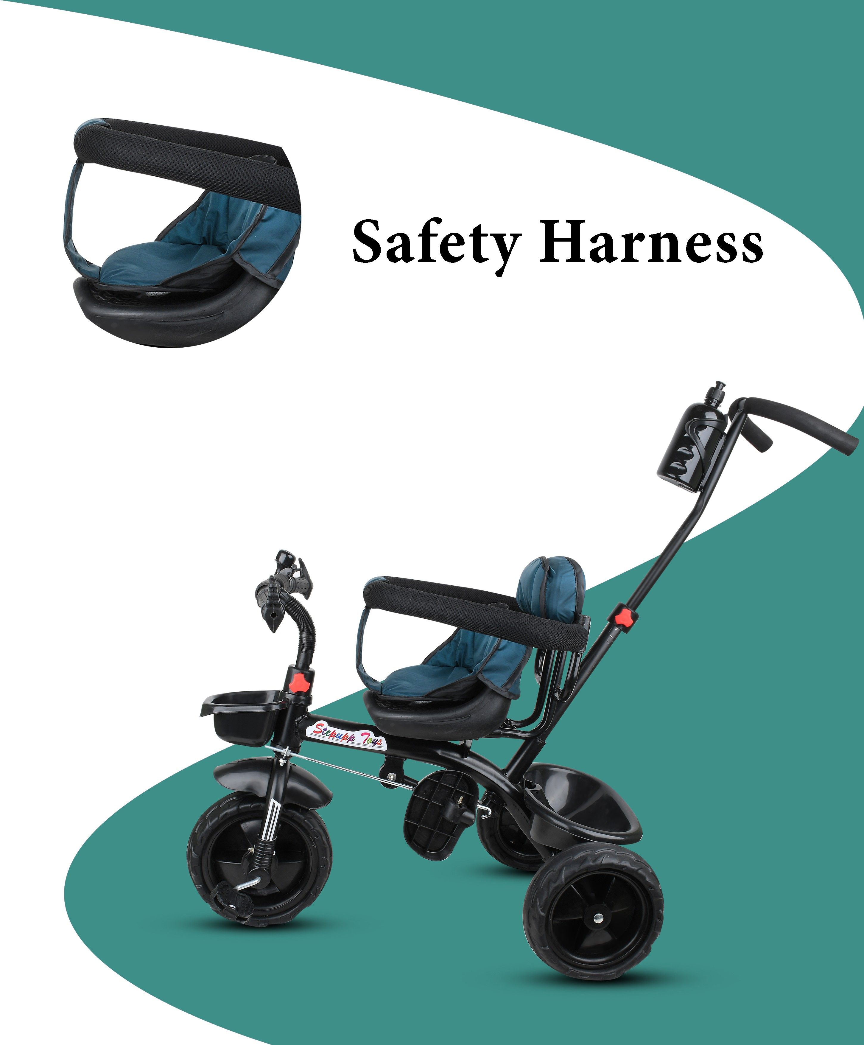 TRICYCLE FOR KIDS NEW MODEL ST-04 BLACK COLOR TRICYCLE BABY TRICYCLE ST-04 BLACK KIDS TRICYCLE FOR BABY -13-13 Tricycle-image-23