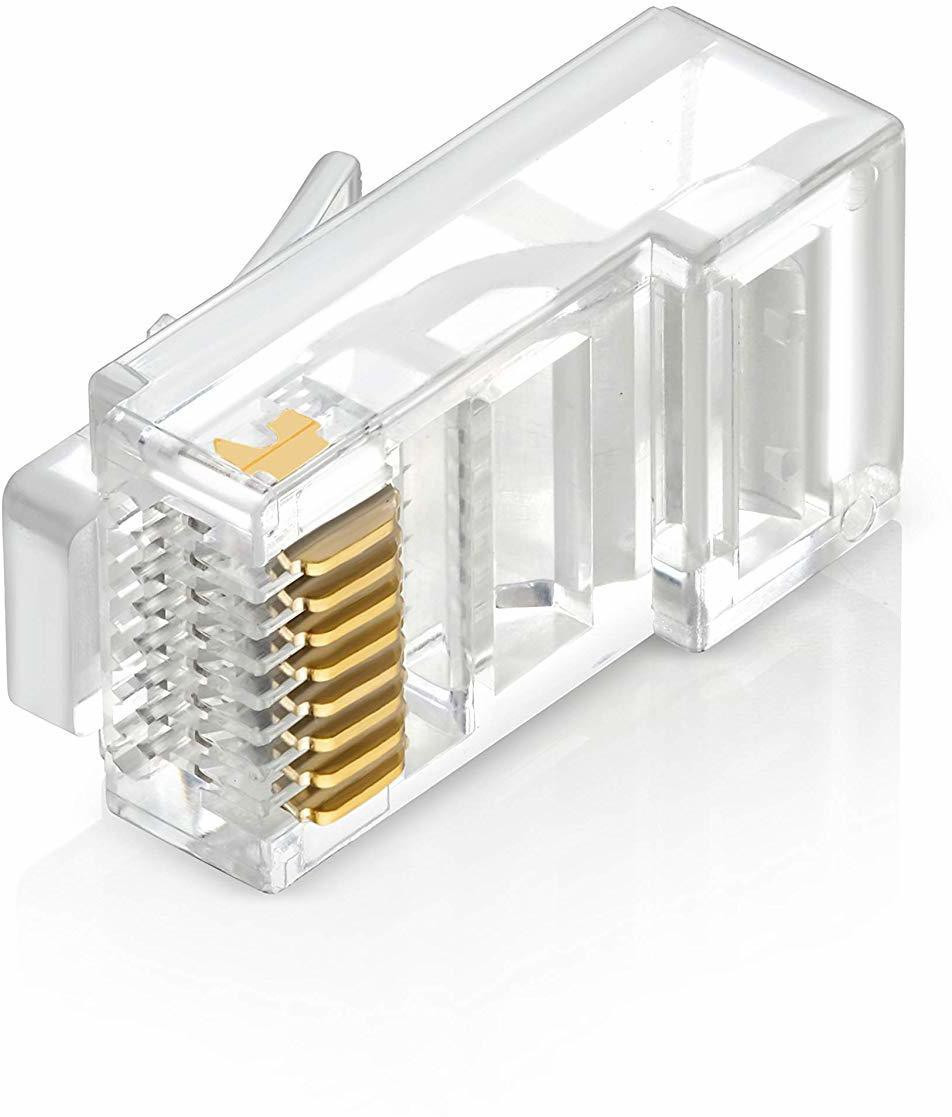 Techy-tech Pack of 50 RJ45 LAN Modular Plug CAT5/CAT6 Connector UTP Plug LAN Module Plugs Lan Adapter image 1