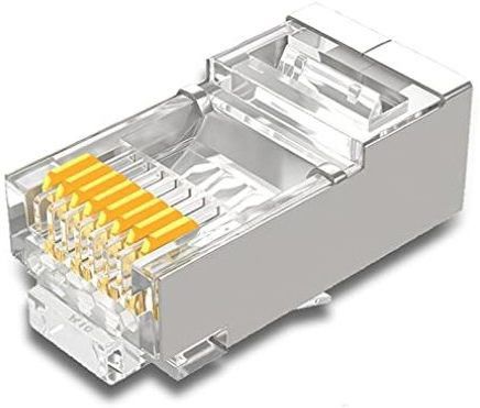 Techy-tech Pack of 25 RJ45 LAN STP Modular Plug CAT5/CAT6 Connector Plug LAN Module Plugs Lan Adapter-image-20