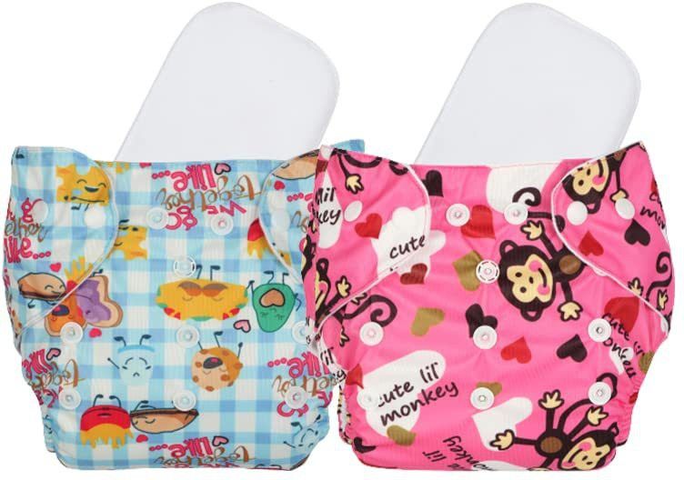 Free Size Reusable Cloth Diaper With 2 Dry Feel Absorbent Soaker Pad (3M-3Y)