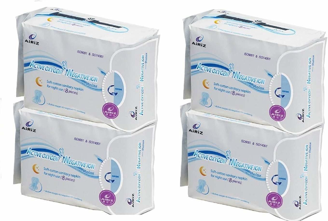 Active Oxygen & Negative Ion Soft-Cotton Sanitary Pads For Night Use, Pack Of 4 (32 Pieces) Sanitary Pad-image-24
