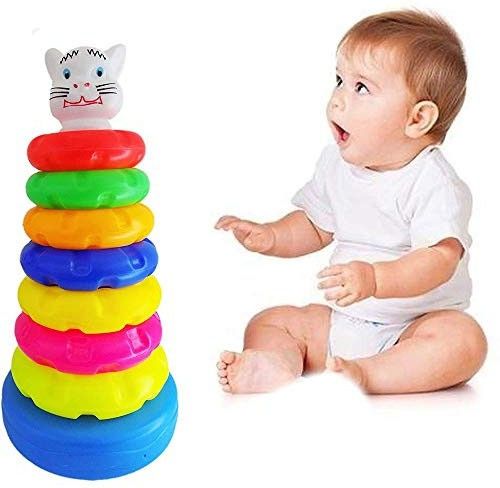 moye New-born Children's Pyramid Tower Stacking Circle Toys| 7 ring-picture-27
