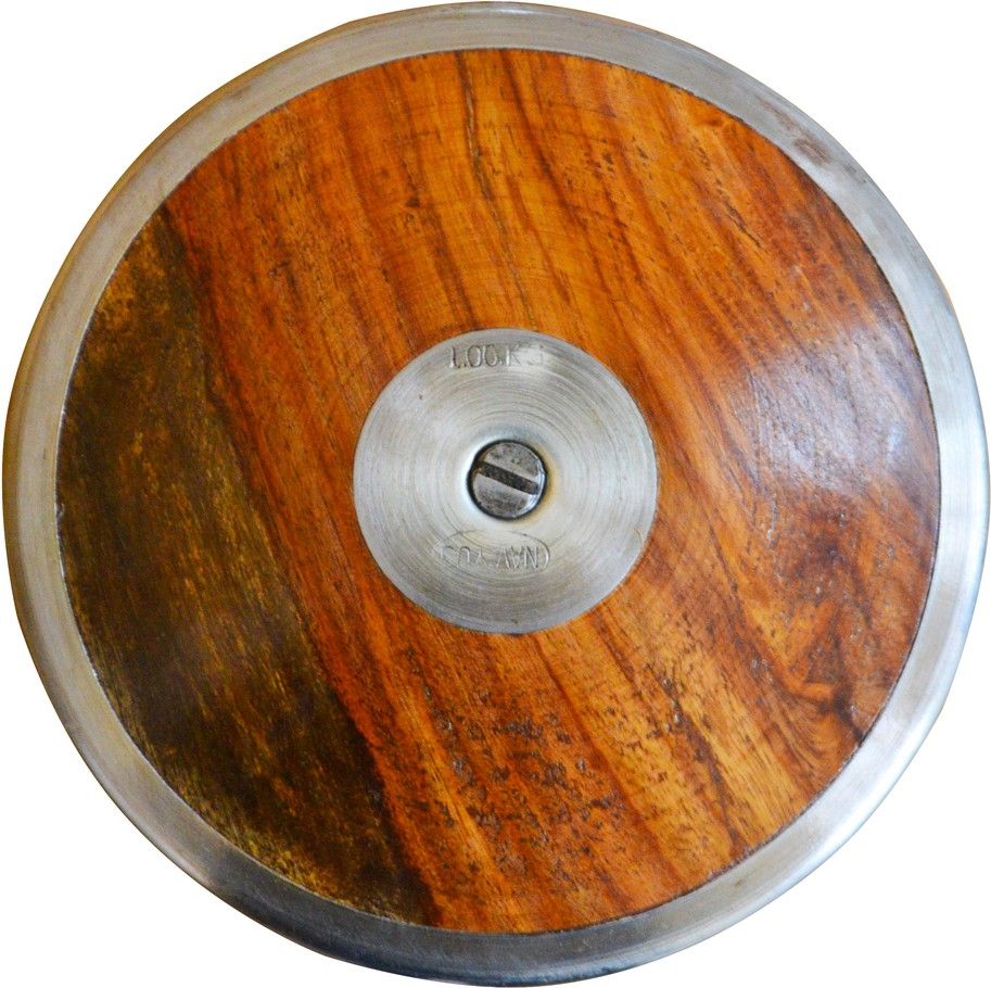Discus Throw 1Kg , Disc Throw , Practice Wooden Discuss With Premium Brass Rim Wooden Discus Throw Disc