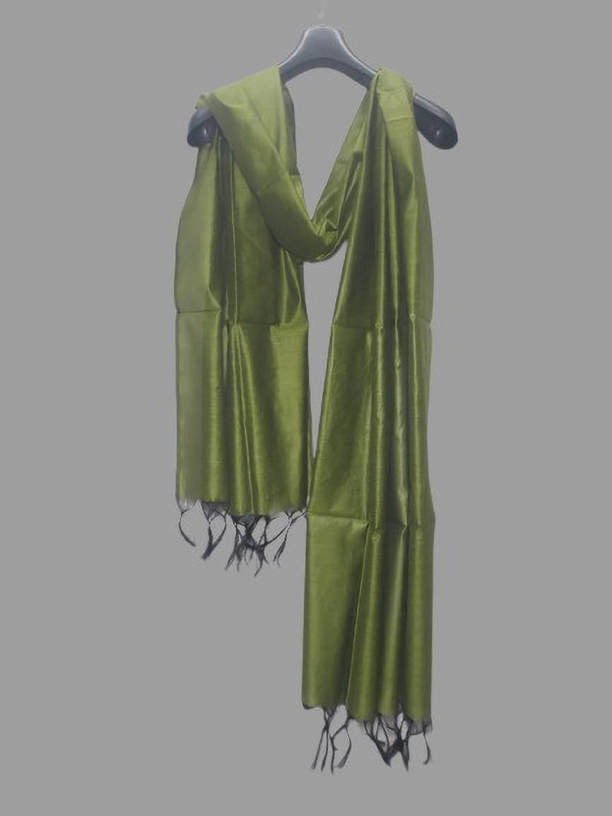 khadija's Cotton Silk Woven Green Women Dupatta-picture-10
