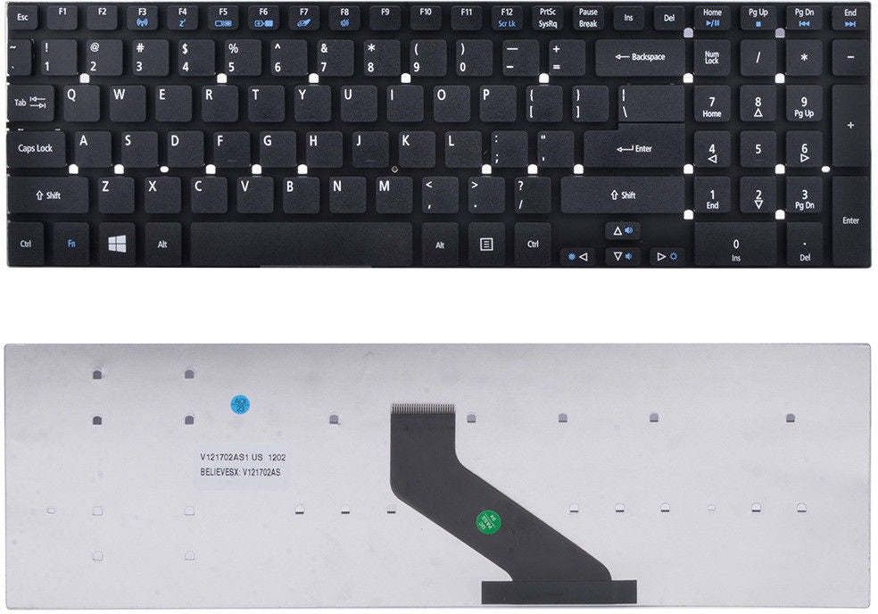 TechSio Aspire 5755 5830 E1 530 E1 532 E1 532G E1 532P E1 572 B Internal Laptop-size Laptop Keyboard Compatible with Desktop, Laptop, Mac-image-26