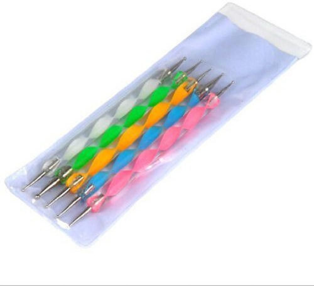 jay hari 5pcs 2 Way Nail Dotting Marbleizing Tool Set-picture-25