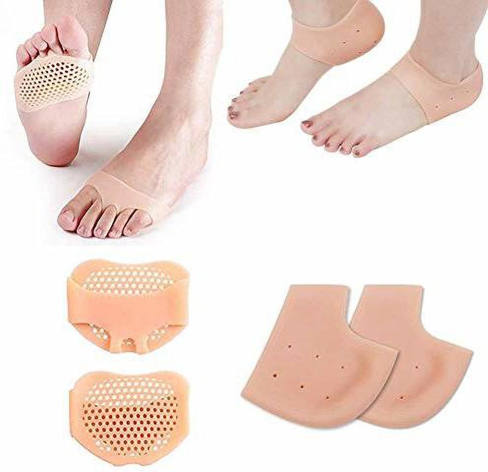 Anti Crack Half Heel Silicone and Half Toe Sleeve Forefoot Pads For Pain Relief Heel Front-image-41