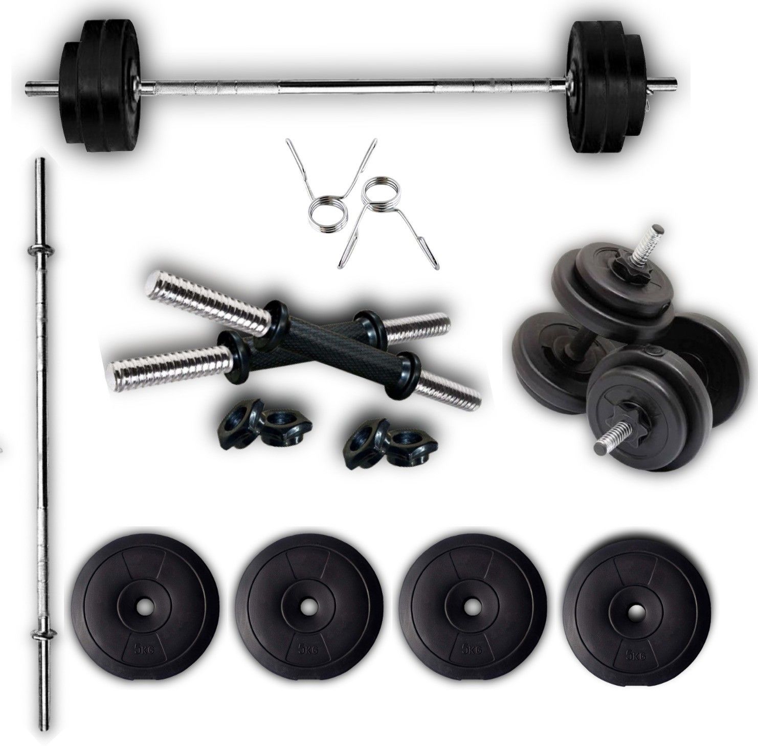 10 kg dumbles set with 3ft straight rod fitness equipment for men Home Gym Combo-image-27
