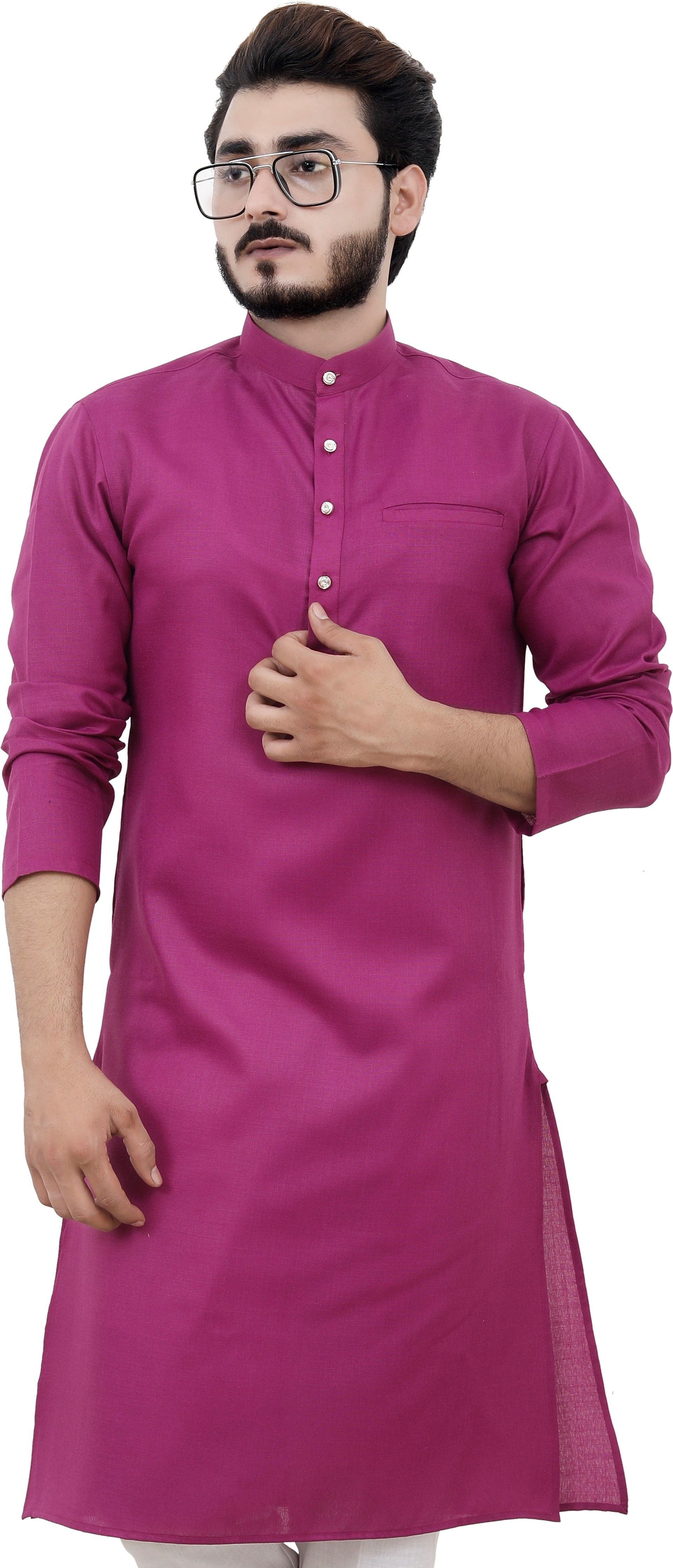 tibra collection Men Solid Cotton Blend Straight Kurta-picture-13
