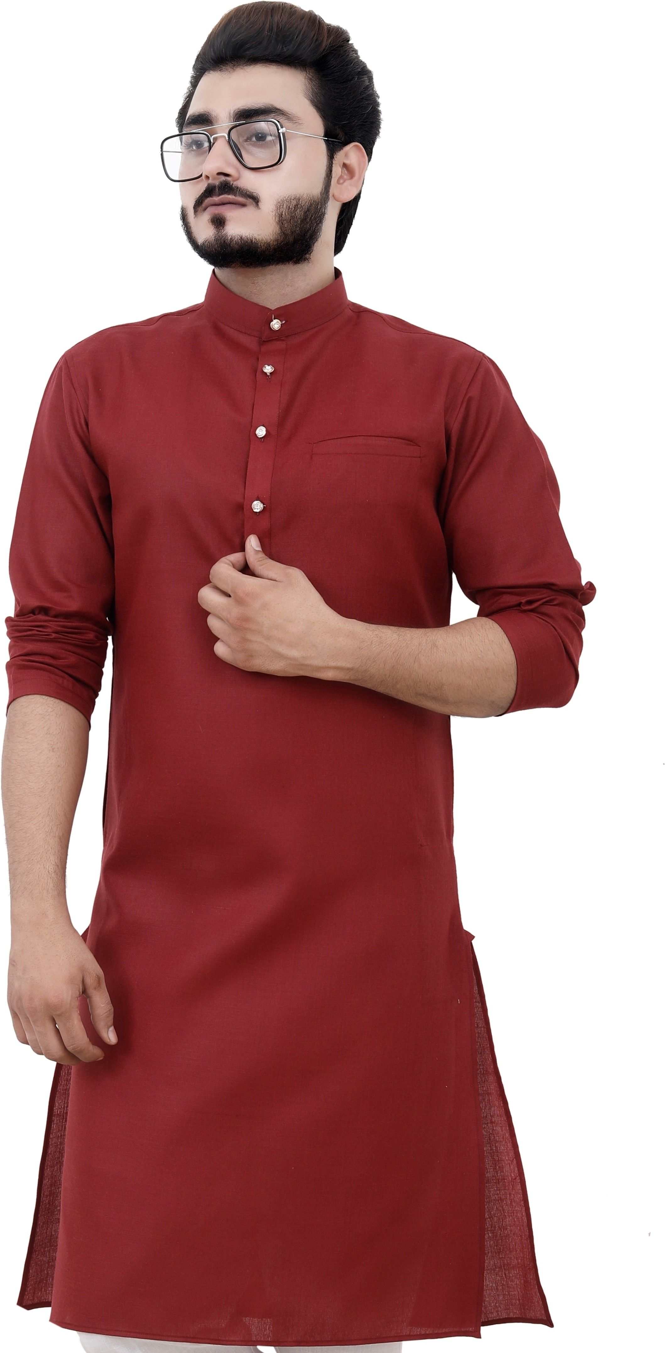 tibra collection Men Solid Cotton Blend Straight Kurta-picture-16