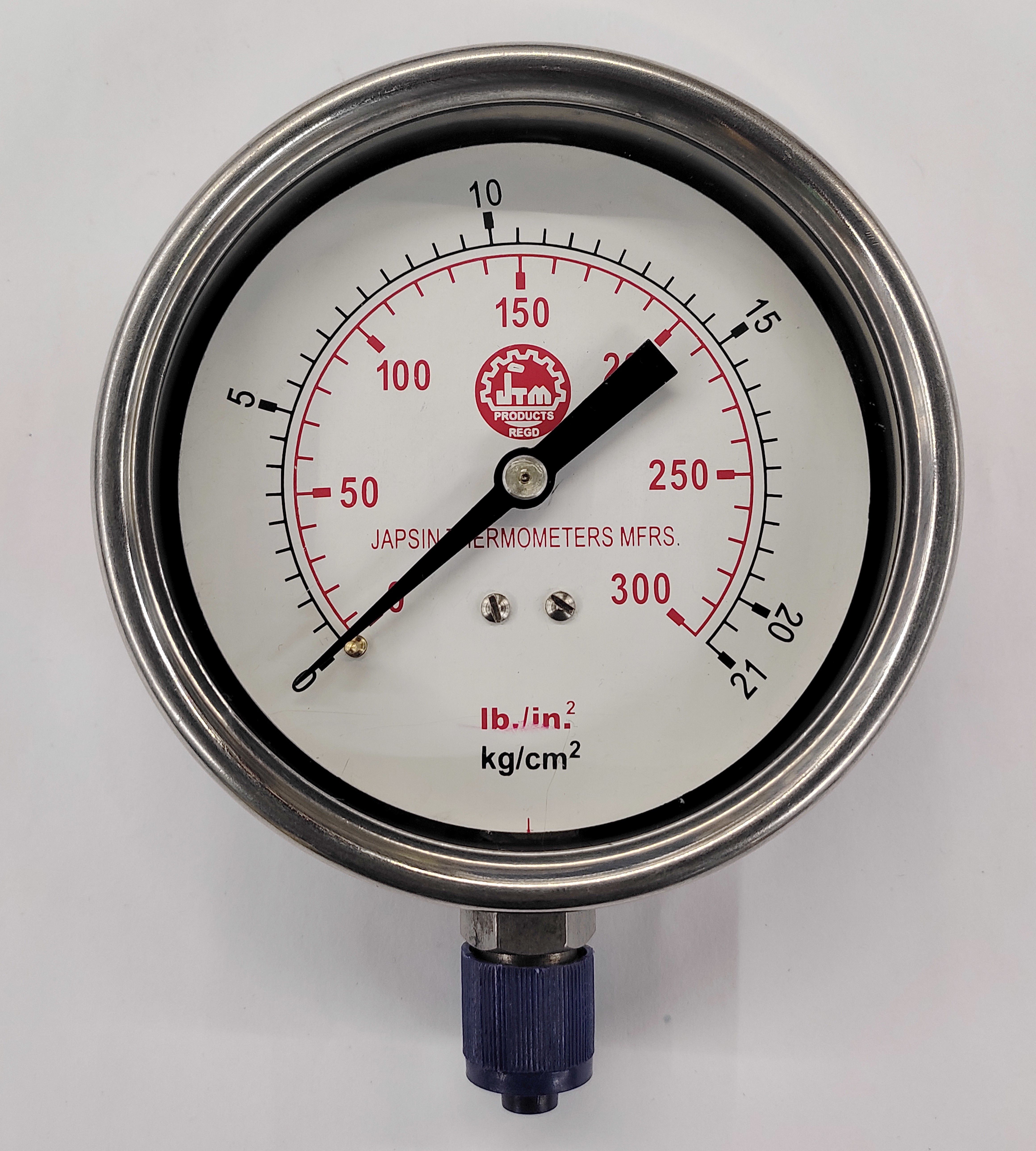 0-300 PSI Dial Pressure Gauge Dia 4"/ 100 MM, SS Body, Bottom Connection 3/8" Ring Gauge-image-37