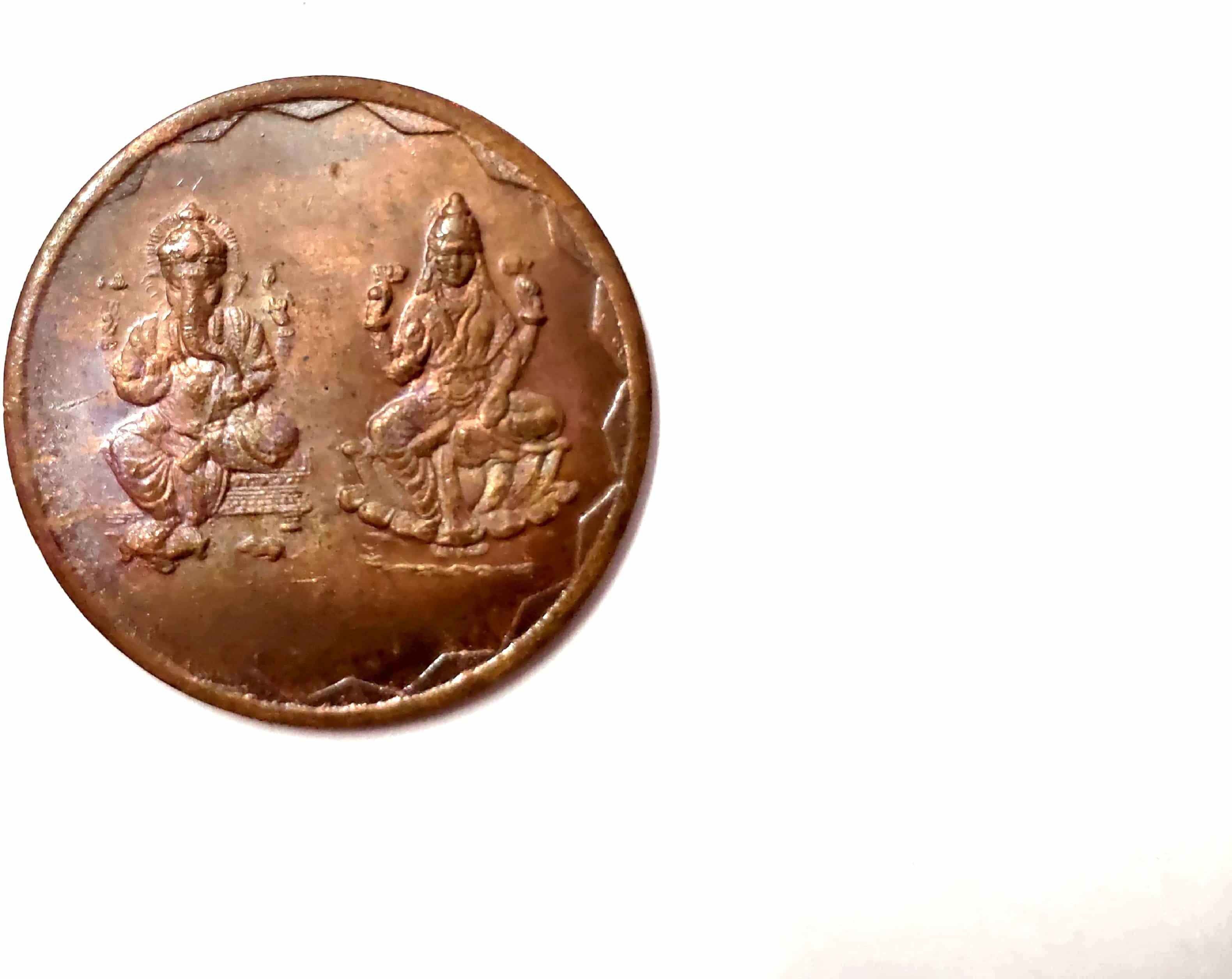 ank Rare Issue East India Company One Anna With Ganesh-Laxmi 1818 Image on it. Medieval Coin Collection-picture-24