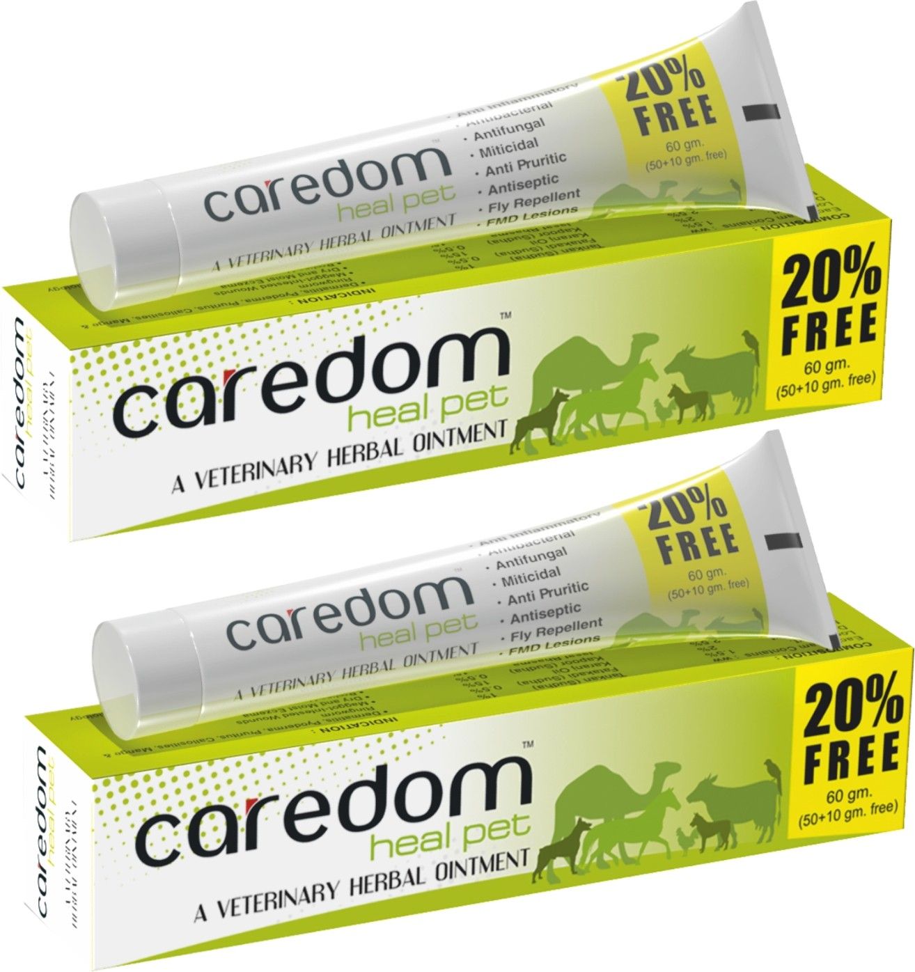 caredom Heal Pet Veterinary Herbal Ointment for All PET's (60grm) (Pack of 2) Pet First Aid Kit-picture-22