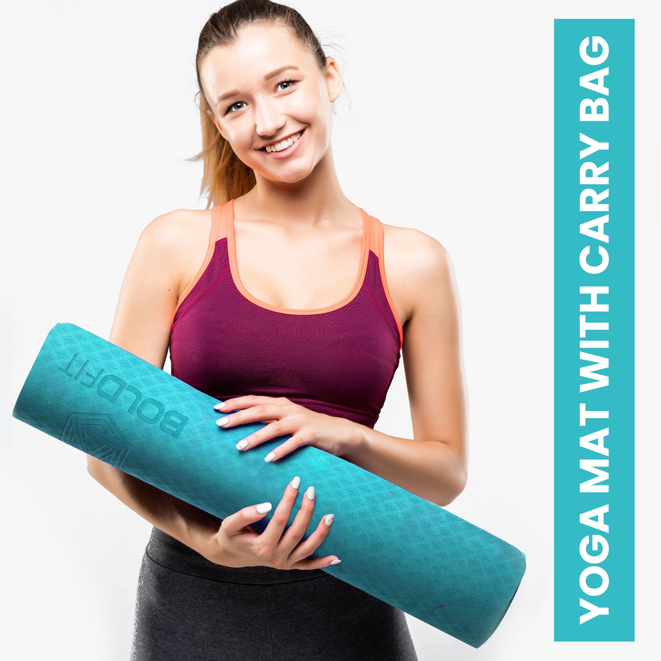 boldfit ProGrip Yoga Mat for men and women, (6mm) Extra Thick, Anti skid with carrying bag Red 6 mm Yoga Mat-picture-7
