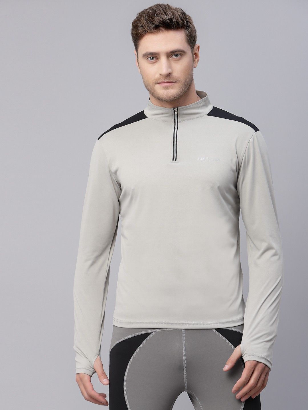 jump usa Solid Men Grey Tights-picture-13