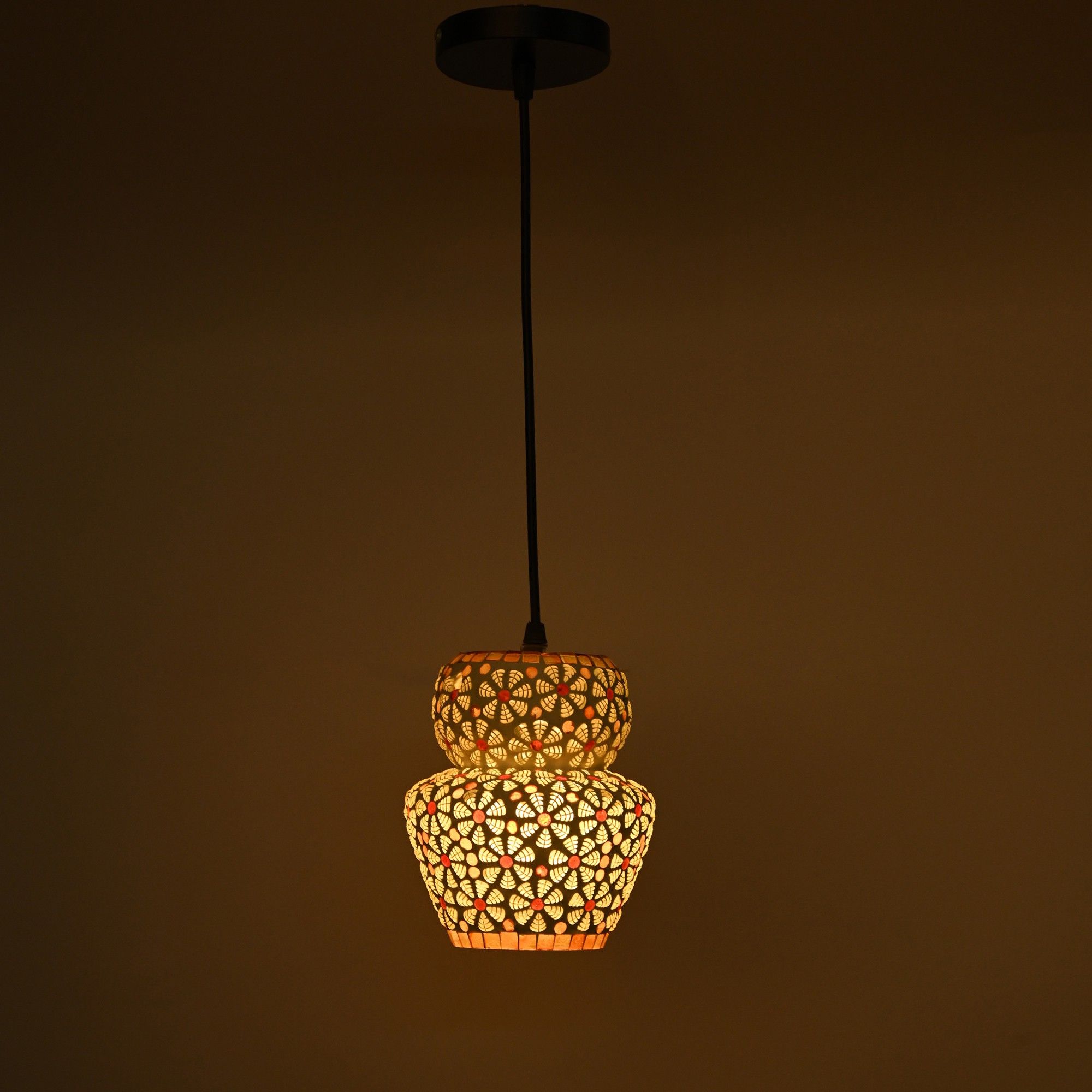 Ceiling Light Hand Decorated Glass Shade, With All Fitting & Fixture Set of 1 Pendant Lamp Ceiling Lamp-image-13