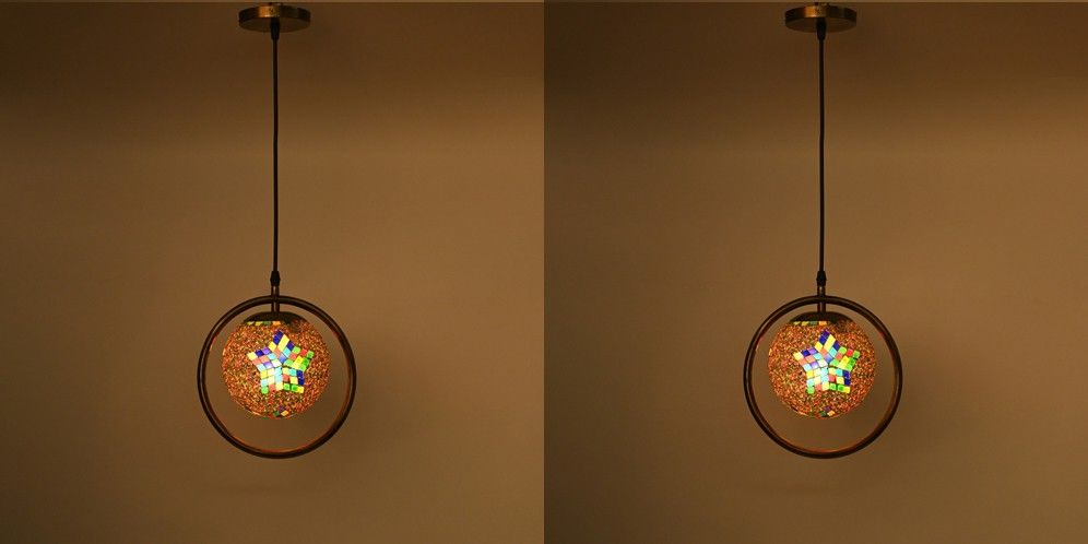 Ceiling Light Hand Decorated Glass Shade, With All Fitting & Fixture Set of 2 Pendant Lamp Ceiling Lamp-image-12