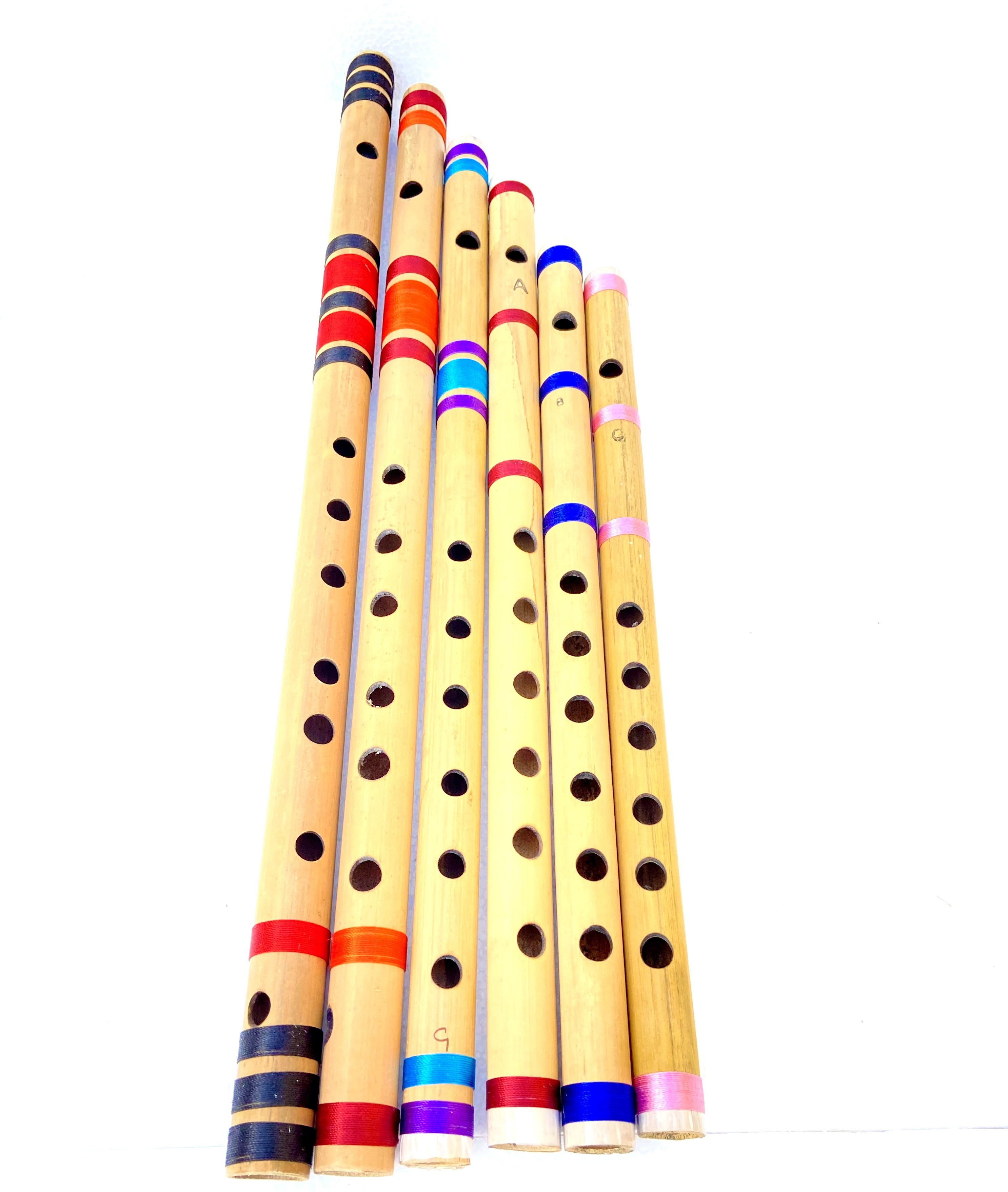 khalsa musical SIX PCS SET G SHARP C SHARP A SCALE G SCALE B SCALE C SCALE Bamboo Flute image 1