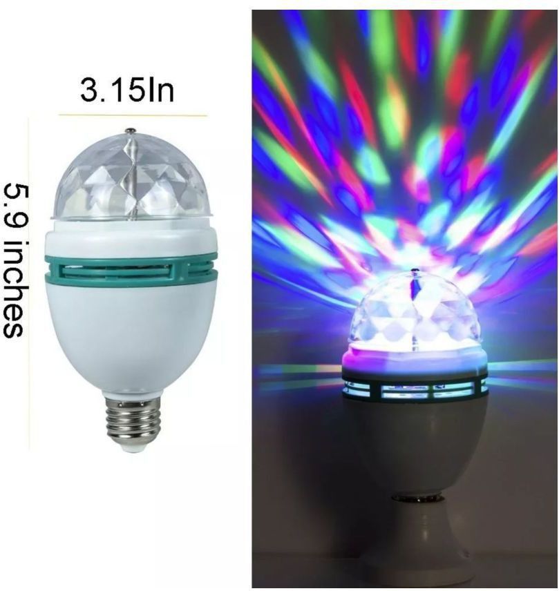 360 Degree LED Crystal Rotating Bulb Magic Disco LED Light Single Disco Ball-image-15