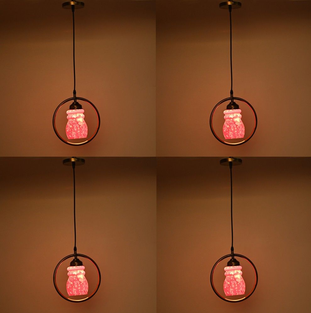 Ceiling Light Hand Decorated Glass Shade, With All Fitting & Fixture Set of 4 Pendant Lamp Ceiling Lamp-image-41
