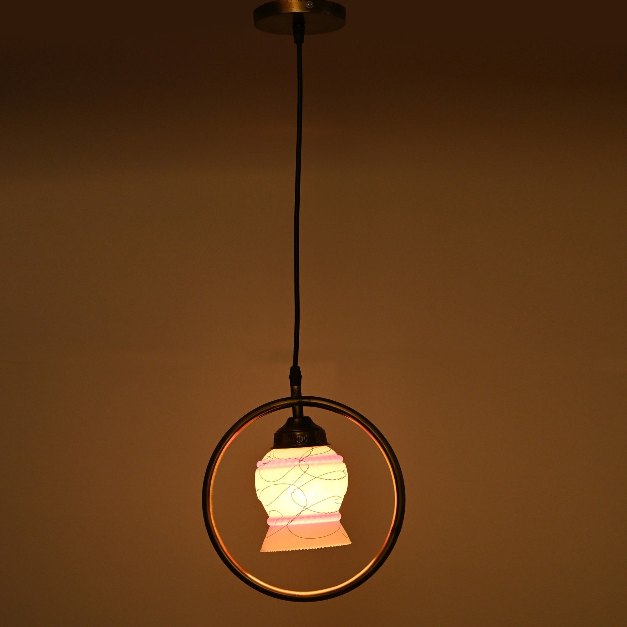 Ceiling Light Hand Decorated Glass Shade, With All Fitting & Fixture Set of 1 Pendant Lamp Ceiling Lamp-image-13