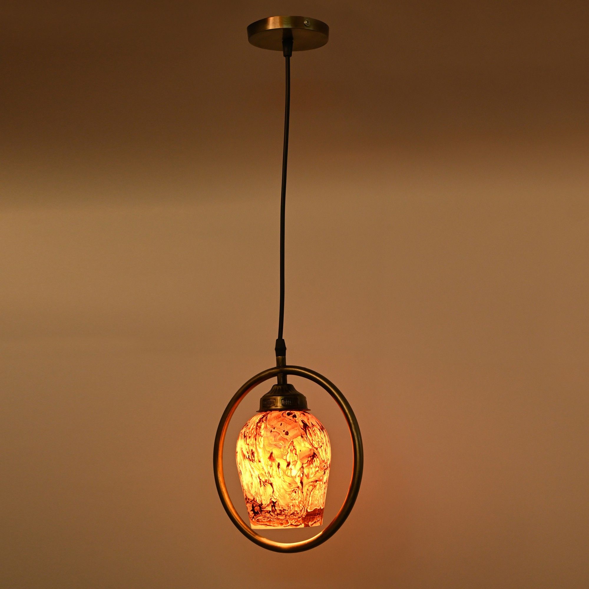 Ceiling Light Hand Decorated Glass Shade, With All Fitting & Fixture Set of 1 Pendant Lamp Ceiling Lamp-image-27