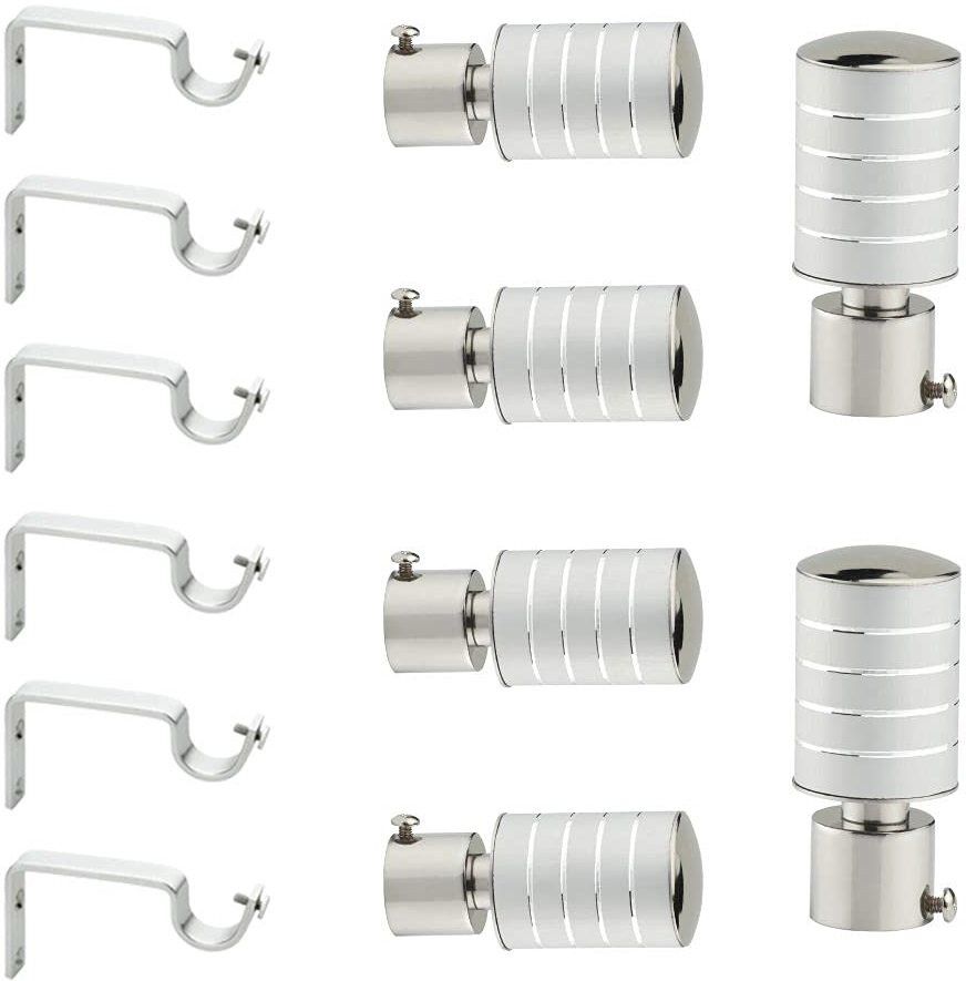Silver Rod Rail Bracket, Curtain Hooks, Curtain Rings, Tieback Hook Metal-image-29