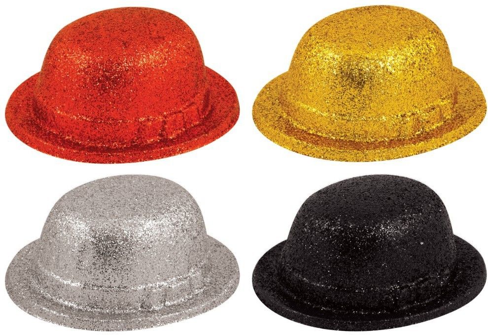 FUNCART Neon Glitter Bowler Hats