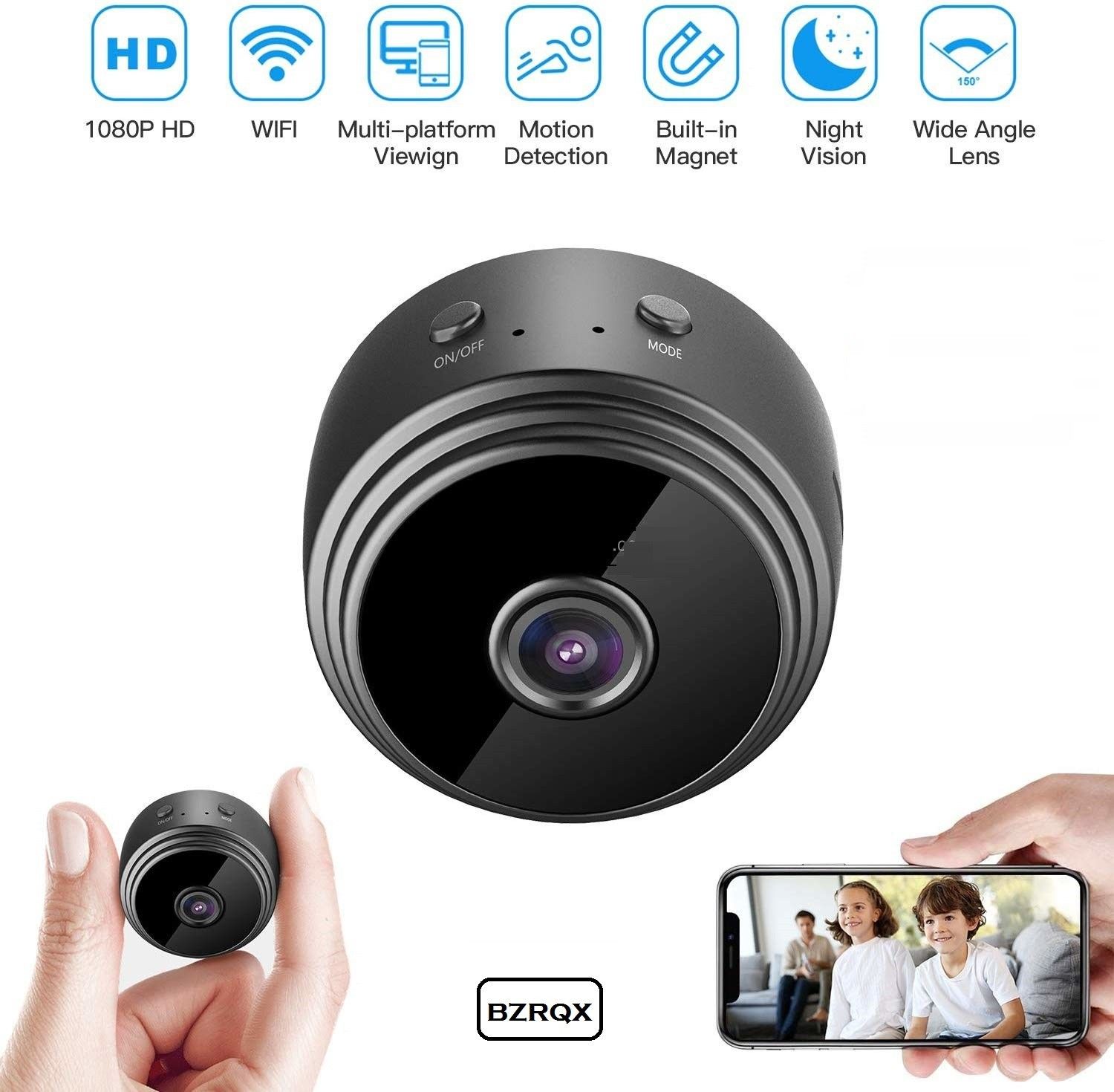 Bzrqx Mini , Micro Nanny Cam with Motion Detection and Night Vision Sports and Action Camera-image-27