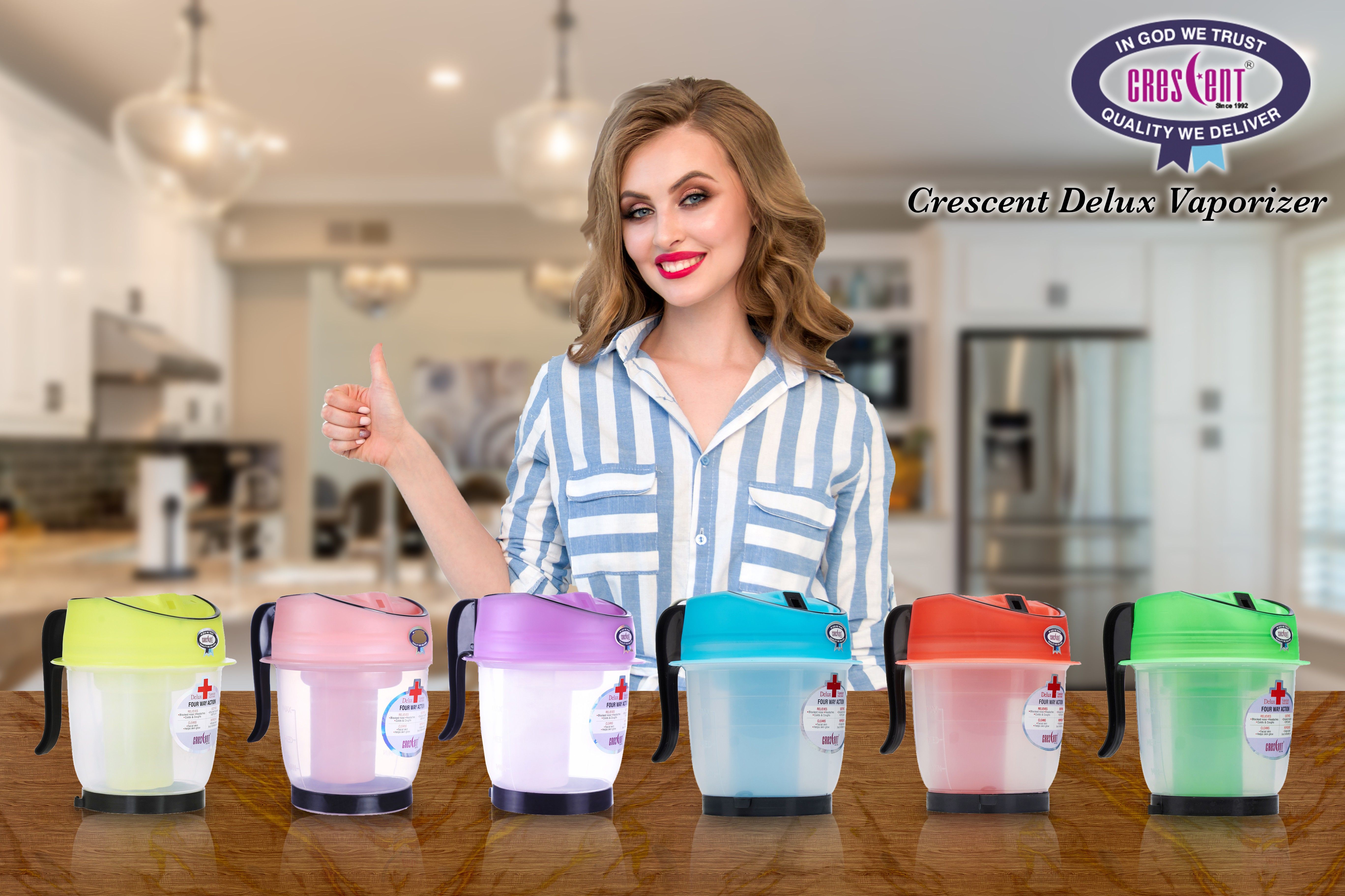 CRESCENT Delux Steam Inhaler 4 Way Action ( Stay Healthy Look Beautiful Live Better ) Vaporizer-image-48