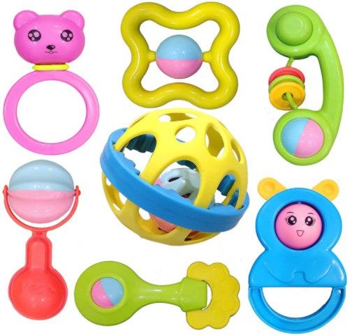 bhauvik Rattles and Teether for Babies, Pack of 7 Pcs ,Teether for Babies,Multicolor Rattle-picture-25