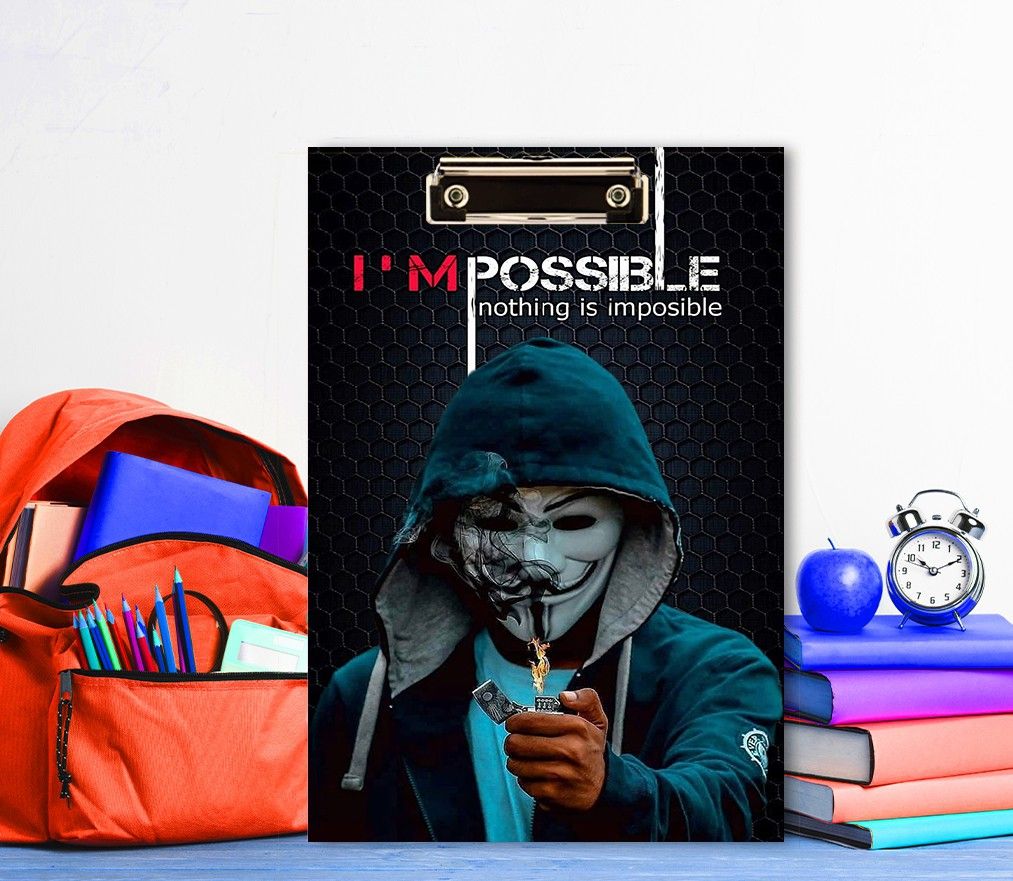 creative print solution Nothing is impossible Reprint Clip Board Exam Pad (14x9.5 Inches)-picture-24