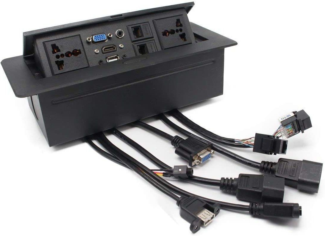 Morwater 10 Module Hydraulic Conference Table Connectivity and Pop Up Box Cable Cubby Multipurpose Controller-picture-16