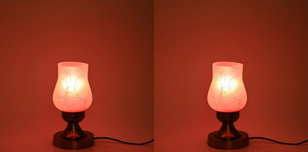 afast Stylish Table Lamp With Decorated Glass Shade, Round, LED Compatible,(Pack Of 2) Table Lamp-picture-10