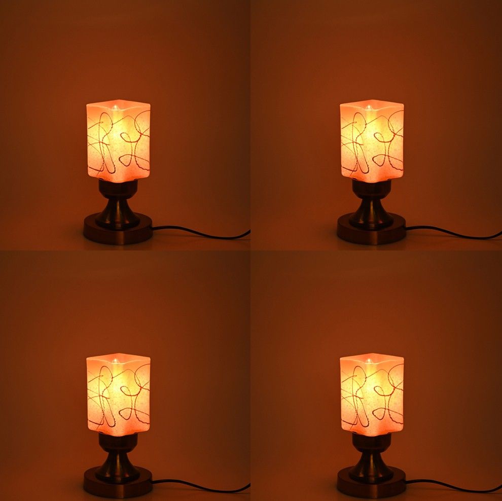 afast Stylish Table Lamp With Decorated Glass Shade, Round, LED Compatible,(Pack Of 4) Table Lamp-picture-17