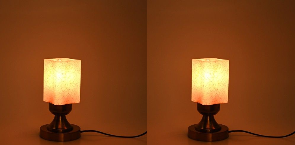 afast Stylish Table Lamp With Decorated Glass Shade, Round, LED Compatible,(Pack Of 2) Table Lamp-picture-12
