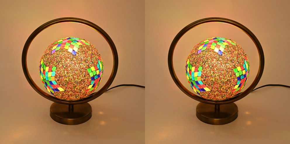 Mosaic Table Lamp With Designer Lighting Effects, (Pack Of 2) Table Lamp-image-16