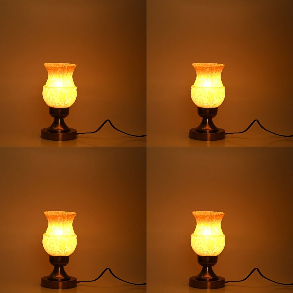 afast Stylish Table Lamp With Decorated Glass Shade, Round, LED Compatible,(Pack Of 4) Table Lamp-picture-25
