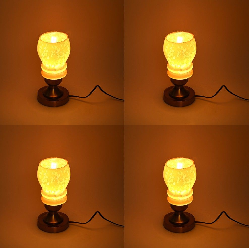 afast Stylish Table Lamp With Decorated Glass Shade, Round, LED Compatible,(Pack Of 4) Table Lamp-picture-13